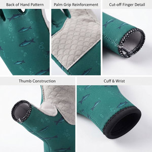 Gants de pêche unisexes à doigts ouverts avec impression par sublimation personnalisée, faciles à enfiler, légers et écologiques - Product Image 3