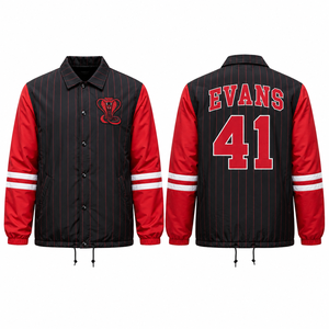 Veste de coach imprimée, fabricant de vêtements d'équipe en nylon avec boutons-pression, uniforme, poignets, ourlet, cordon de serrage, broderie de logo, impression, patch personnalisé - Product Image 1