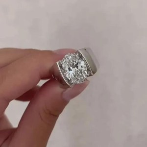 Luxury 2.01CT Oval Cut Moissanite Solitaire <b>Ring</b> Original 925 Silver Fine Modern Style Gift For Anniversary Party Charms - Product Image 2