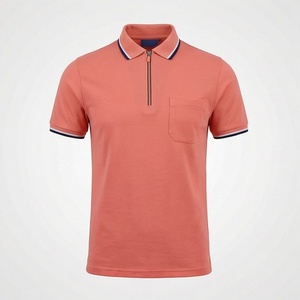 เสื้อโปโลผู้ชายแบบซิป ¼  สำหรับกีฬากอล์ฟ ระบายอากาศ แห้งเร็ว เหมาะกับกิจกรรมกลางแจ้ง ผ้าฝ้าย ไซส์ใหญ่ สไตล์ลำลอง รับผลิตแบบ OEM - Product Image 1