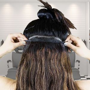 Extensions de cheveux humains de beauté à longueur instantanée à clipser de grade 10A, trame sans couture avec style de vague brute. - Product Image 5