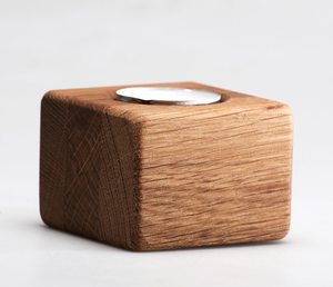 Wooden Square <b>Tea</b> Light Holder Handmade Candle <b>Stand</b> Brown Decorative Candle Jar for Home Christmas Table Decor - Product Image 5