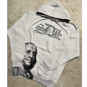 Sudadera con capucha para hombre SDL de estilo urbano con lavado ácido, estampado en relieve, oversize, de diseñador, tipo jersey, de peso pesado, con pedrería - Product Image 6