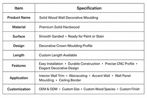Perfiles de Moldura de Madera Sólida Modernos y de Lujo, Personalizados OEM, Duraderos, Ecológicos, Superficie Lisa, Fácil Instalación, Diseño 3D, Decorativos - Product Image 5