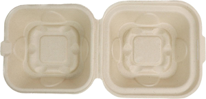 Contenedor de Alimentos Desechable de Bagazo, Ecológico, Biodegradable, Resistente a Fugas, Tipo Concha, con Bisagras, Apto para Microondas - Product Image 5
