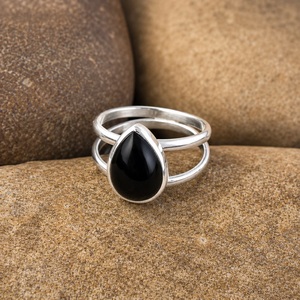 925 Sterling Silver Handmade Black Onyx <b>Statement</b> <b>Ring</b> Bohemian Style Gemstone Jewelry High Quality Fashion <b>Ring</b> - Product Image 3