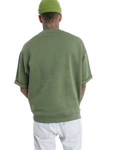 T-shirt décontracté pour homme, coupe classique, logo sur le devant, respirant, écologique, vert, manches courtes, col rond, jersey tricoté en coton - Product Image 2