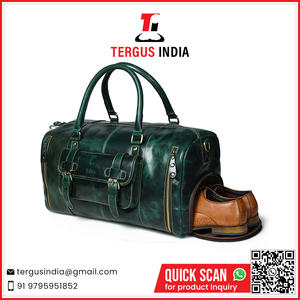 Bolsa de Viaje de Cuero Genuino de Gran Capacidad con Cierre para Viajes al Aire Libre - Product Image 2