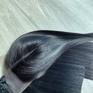 Conjunto de color negro al por mayor 100% cabello humano vietnamita virgen crudo peluca corta hueso recto Super doble extensión de cabello dibujado - Product Image 2