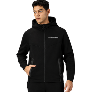 Conjunto de Sudadera con Capucha y Cremallera Completa de Forro Polar para Hombre, Chaqueta Holgada con Capucha y Pantalones de Pierna Recta, Atuendo Casual de Invierno de Dos Piezas - Product Image 3