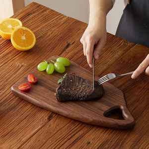 Tabla de cortar de madera de acacia, tabla de servir, tabla de cocina con mango de madera, bandeja colgante para queso y pan - Product Image 2