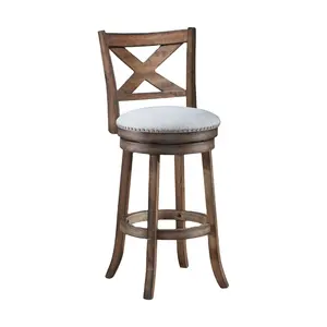 Swivel Bar & Counter Stool Gracie Oaks Seat Height Bar Stool (29" Seat Height) Frame Color Brown Handmade Unique Made In India