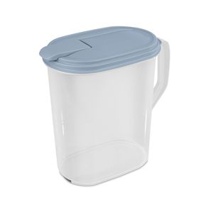 Lot de 3 pichets en plastique transparent de 1 gallon avec bec verseur à clapet bleu clair - Product Image 2