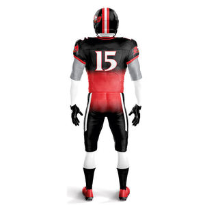 OEM Men's Gradient Color Sublimated Football Uniform Set Customize Fabric Short Sleeve Sportswear Jersey Pants For Summer Season - Product Image 4