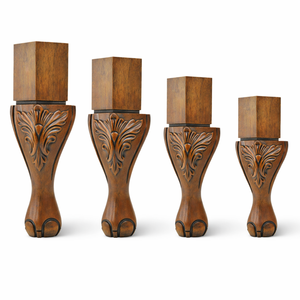 Pieds de canapé classiques en bois sculpté, pieds de canapé modernes en bois massif pour la mise à niveau et le remplacement de meubles - Product Image 2