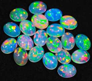 Opale d'Éthiopie naturelle cabochon, pierres précieuses en vrac, opales polies pour la fabrication de bijoux, bagues, pendentifs, vente en gros, fournisseur B2B - Product Image 1