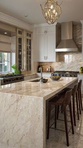 Encimera de Mármol Blanco Moderno Personalizada para Cocinas de Lujo - Product Image 2