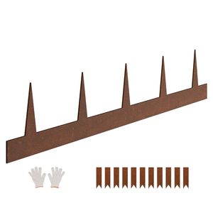 Bordatura per Giardino in Acciaio Pre-Ruggine, 10 Pezzi, 40 x 4,5, Resistente alle Intemperie, Pieghevole, Attrezzo Manuale da Giardino - Product Image 1