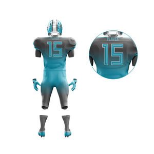 Nouvel ensemble d'uniformes de football américain de qualité supérieure pour hommes, séchage rapide, manches courtes, couleur unie - Product Image 2