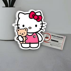 Pestañas Magnéticas de Acero Inoxidable con Diseño de Hello Kitty, Oso de Peluche, Mariposa y Diamante Cuadrado, Marca Privada - Product Image 2