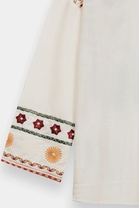 White Embroidered Cotton Kurta For Women Boho Style Loose Fit Casual Wear Indian Pakistani Ethnic Summer Outfit - Product Image 2