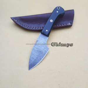 Cuchillo de caza de acero de Damasco forjado a mano cuchillo desplumador todos los días llevar cuchillo de hoja fija mango de madera alta visibilidad en Stock - Product Image 3
