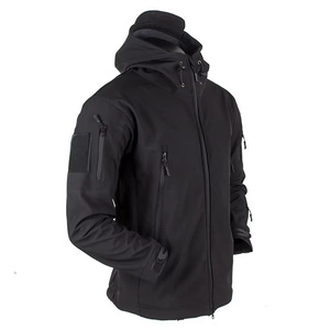 Veste softshell à capuche multi-poches pour homme, doublée en polaire, coupe-vent, résistante à l'eau, noir, gris, kaki, olive, sur mesure OEM - Product Image 6