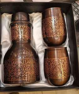 ชุดขวดทองแดงพร้อมแก้ว 2 ใบ ขวดขนาด 1000 มล. พร้อมแก้วน้ำ (แพ็ค 1 ขวดทองแดง) รุ่นล่าสุด คุณภาพพรีเมียม - Product Image 4