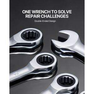 Set di 8 Chiavi Combinate a Cricchetto con Supporto Organizzatore, Chiavi a Bussola da 17mm, in Acciaio CrV, Misure Metriche da 8mm-19mm - Product Image 5