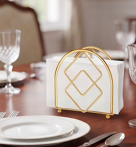 Finest Quality Gold Finished Metal Napkin Holder And Stand Elegant Indoor Home <b>Dining</b> <b>Table</b> Organizer For Paper Napkin Storage - Product Image 3