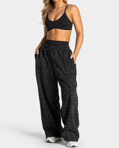 Pantalon Harem Taille Haute Imprimé Léopard pour Femme, Coupe Ample Décontractée, Longueur Intégrale, Taille Élastique avec Poches, Style Automne Respirant - Product Image 1