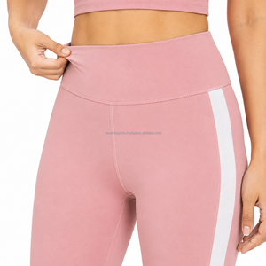 Leggings de sport taille haute pour femme, pantalon de yoga, de gym, de course, de fitness, de compression, d'entraînement, avec bande latérale - Product Image 3