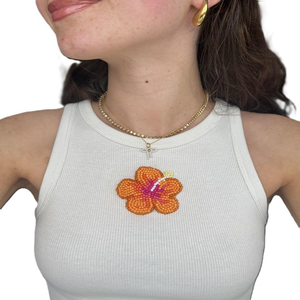 Crop tops brodés en coton et soie, ornés de perles, design personnalisé, faits main, style bohème tendance, pour événements, logo personnalisé - Product Image 4