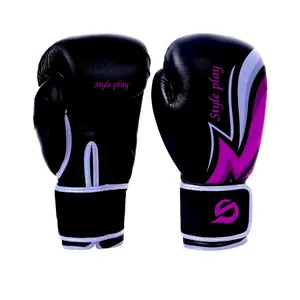 Gants de boxe Fury Pink en cuir PU, gants d'entraînement et de sparring, logo personnalisé, équipement de combat - Product Image 1