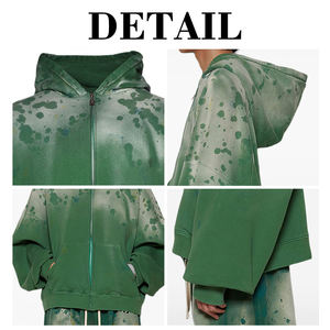 Sudadera con Capucha Casual Vintage de Alta Calidad para Hombre, Estilo Lavado Ácido, Tejido de Punto Grueso, Corte Holgado, para Otoño - Product Image 5