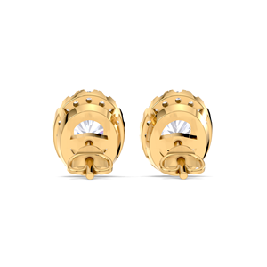 Pendientes de Diamante Ovalado de 1.25CT con Halo en Oro Amarillo, Blanco y Rosa de 18K, Doble Halo, Lujosos, Chapados en Rodio, Certificados por IGI - Product Image 3
