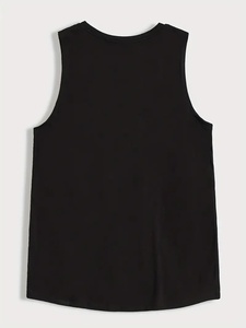 Camiseta sin Mangas de Punto para Hombre, Cuello Redondo, Color Negro, Estilo Casual - Product Image 2