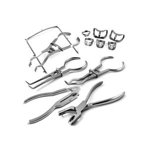 ชุดอุปกรณ์ยางกั้นรากฟันแบบแมนนวล 12 ชิ้น ได้รับการรับรองมาตรฐาน CE พร้อมคีมสแตนเลสสำหรับเจาะและหนีบ สำหรับคลินิกรักษารากฟัน - Product Image 1