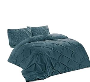 Juego de ropa de cama para el hogar y hoteles, edredón blanco liso con estampado, 100% algodón y poliéster - Product Image 1