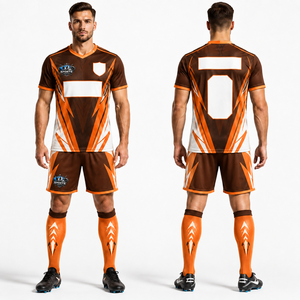 Custom <b>Soccer</b> Uniform Jersey And Shorts Polyester Mesh Fabric Sublimation Printing Custom Logo Moisture Wicking Teamwear - Product Image 1