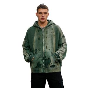 Sudadera con Capucha Estilo Urbano con Lavado Ácido, Tinte Mármol Distintivo y Puños Acanalados Cómodos para un Estilo Informal y Moderno - Product Image 5