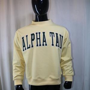 Sweat-shirts ALPHA TAU à col montant 450 GSM avec broderie personnalisée, coupe ample et carrée, en molleton 100% coton French Terry - Product Image 4