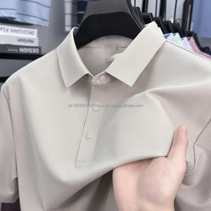 Polo de manga corta para hombre, con logotipo personalizado OEM, bordado, estampado, textura sin costuras, solapa, color sólido, estilo informal, holgado, para negocios - Product Image 3