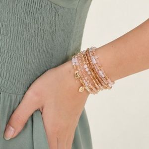 Luxury Handmade Bohemian Layered <b>Bead</b> Bracelet <b>Set</b> Women | Pearl Charm 14K Gold Plated Stretch Stack Bracelets | Fashion Jewelry - Product Image 2