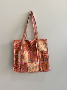 Cotton Quilted Shopping <b>Bag</b> | <b>Boho</b> Floral Tote | Custom Logo & Bulk Order Available - Product Image 4
