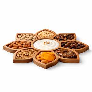 ชามไม้ขายตรงจากโรงงาน รูปทรงแปลกตา จานเสิร์ฟ ของตกแต่งกลางโต๊ะ ชามใส่ผลไม้อบแห้ง ถาดโชว์อาหารบนโต๊ะ - Product Image 5