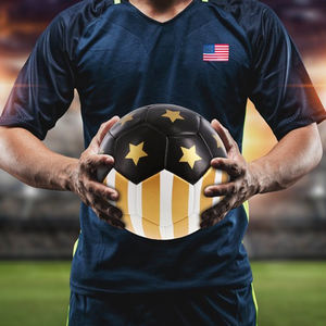 Ballons de football officiels en PU avec motif d'étoiles imprimé, personnalisés, de bonne qualité, pour adultes et enfants. - Product Image 6