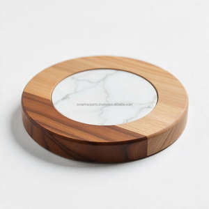 Sous-verre luxueux et écologique, design classique en pierre et bois, artisanal en marbre, options personnalisables pour la maison, le bar, le bureau - Product Image 6