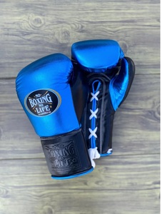 Customized No Boxing No Life Black and Blue Sparring Set Including Boxing Gloves - Headgear - Groin Guard Lace-Up Breathable - Product Image 4