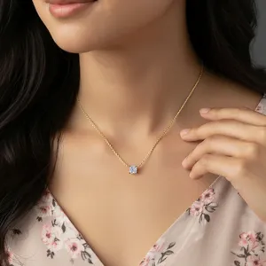 Collar de Diamantes Solitario con Corte Cojín, Diamante CVD, Joyería con Certificado IGI para Ocasiones Especiales, Superventas - Product Image 5